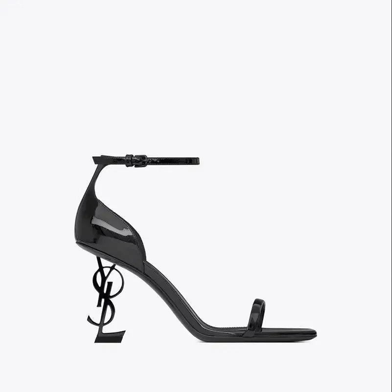 2025 selling European and American high heels with buckle and letter design