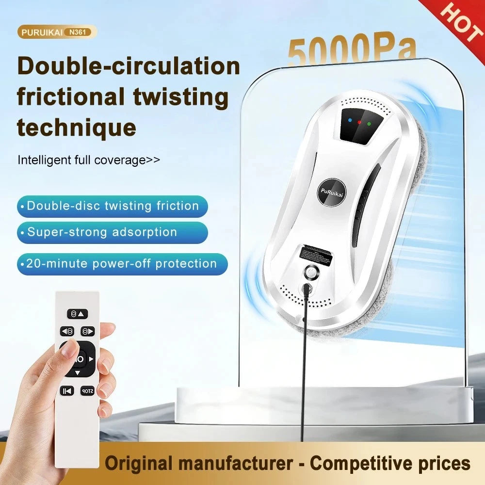 Intelligent Window Cleaning Robot Vacuum Cleaner Electric Glass Wiper Remote