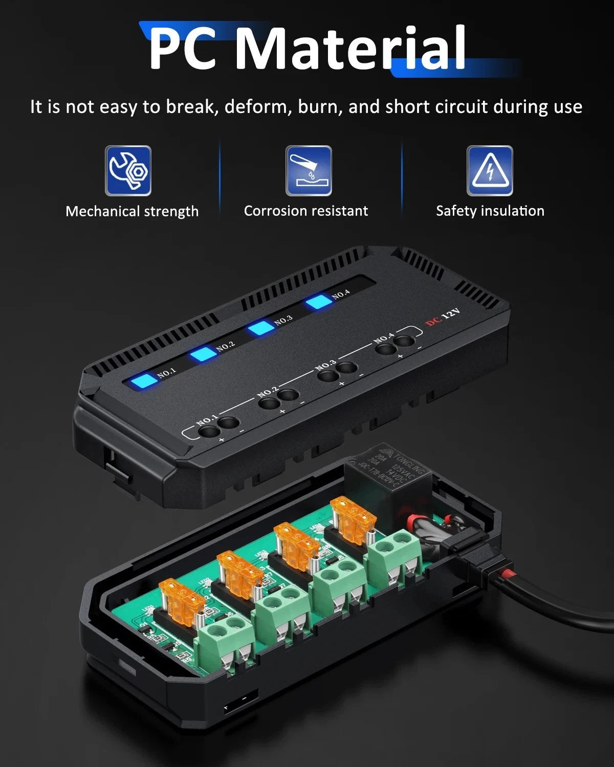 Oxford Motorcycle Junction Box Motorbike 12V With Fused Power Outlets