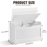Large Toy Box Kid's Room Storage White Wooden Bedroom Chest Lid Ottoman Baby