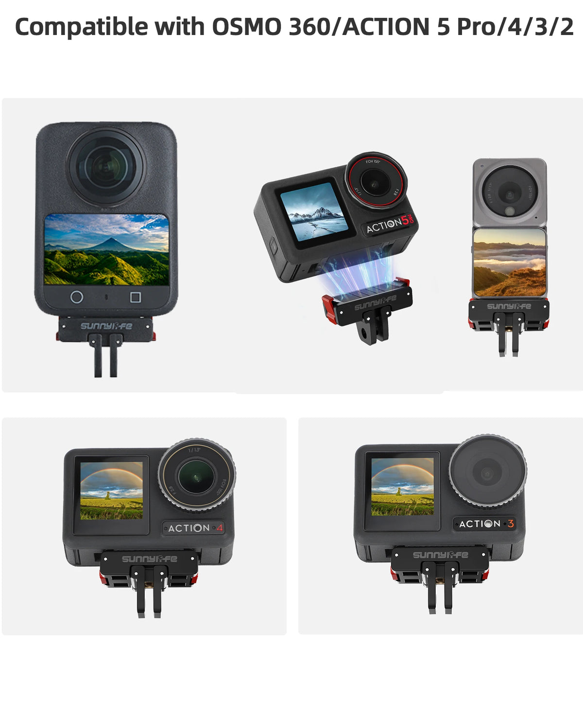 Magnetic Quick Release Mount 1/4" Adapter for DJI Osmo 360 / Action 5 Pro 4 3