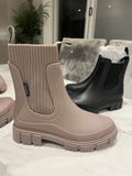 Womens Waterproof Chelsea Rain Boots Non-Slip Elastic Ankle Shoes Outdoor-Indoor