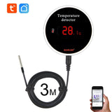 Tuya WiFi Temperature Sensor 3M Wire Probe Digital Smartlife Thermometer Alarm