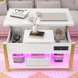 4-in-1 Adjustable Coffee Table with Drawers - Office Workstation