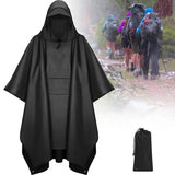 3in1 Multifunction Raincoat Poncho Adults Waterproof Reusable Rain Capes Camping