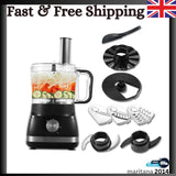 800W Food Processor Chopper 2L 3-Speed Pulse Multi-Chopper Dough Kneader Black