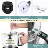 800W Food Processor Chopper 2L 3-Speed Pulse Multi-Chopper Dough Kneader Black