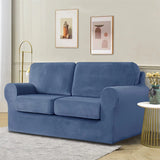 1/2/3 Seater Sofa Velvet Stretch Sofa Slipcover with Cushion & Backrest Cover