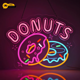 Donuts Neon Sign LED Donuts Neon Light USB Powered for Restaurants Bars Store Co