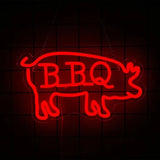 BBQ Neon Led Home Bar Sign Man Cave Outdoor Kitchen Fathers Day Gift