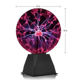 8" Plasma Ball Lamp Touch & Sound Sensitive, Blue Purple Night Light Kids Gift