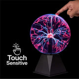 8" Plasma Ball Lamp Touch & Sound Sensitive, Blue Purple Night Light Kids Gift