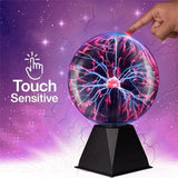 8" Plasma Ball Lamp Touch & Sound Sensitive, Blue Purple Night Light Kids Gift