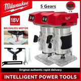 6 Variable Speeds Brushless Cordless Compact Router for Milwaukee 18V Battery