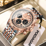 Mens Military Watch Waterproof Luminous Chronograph Stainless Steel Wristwatch