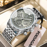Mens Military Watch Waterproof Luminous Chronograph Stainless Steel Wristwatch