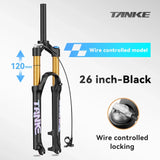 Bike Fork Rebound Adjustable MTB Air Front Suspension 26/27.5/29 Inch 120Mm