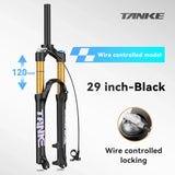 Bike Fork Rebound Adjustable MTB Air Front Suspension 26/27.5/29 Inch 120Mm