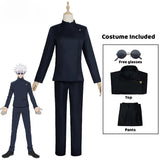 Gojo Satoru Cosplay Uniform from Jujutsu Kaisen | High School Costume with Wig