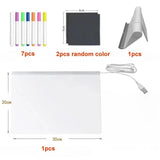 DIY Light Up Message Board Acrylic Rewritable Drawing Lamp Kids Writing Painting