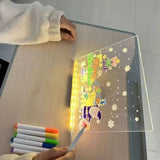 DIY Light Up Message Board Acrylic Rewritable Drawing Lamp Kids Writing Painting