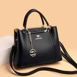 Soft Leather Luxury Handbags Women Bags Designer 3 Layers Shoulder Crossbody