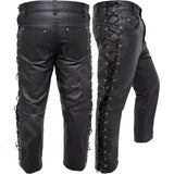 Men's Pants Bikers Side Laces Jean Style Handmade Motorbike Trouser
