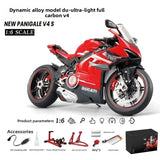Diecast Spray 1:6 Ducati V4 Motorcycle Alloy Model Collection Miniature Voiture