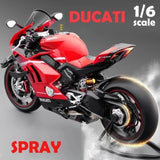 Diecast Spray 1:6 Ducati V4 Motorcycle Alloy Model Collection Miniature Voiture