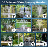 Biling Solar Pond Filter Pump with Battery Backup 8W Solar Garden Fountain