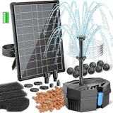 Biling Solar Pond Filter Pump with Battery Backup 8W Solar Garden Fountain