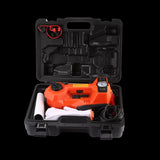 Electric Car Jack Kit 5 Ton 12V Hydraulic with Impact Wrench &Tire Inflator Pump