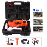 Electric Car Jack Kit 5 Ton 12V Hydraulic with Impact Wrench &Tire Inflator Pump