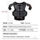 Kids Motorcycle Armor Suit Dirt Bike Chest Back Protector Motocross Children Pro
