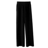 Womens Wool & Cashmere Wide Leg Tracksuit Bottoms Joggers Trousers Loungewear UK