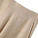 Womens Wool & Cashmere Wide Leg Tracksuit Bottoms Joggers Trousers Loungewear UK