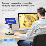 7" IPS Screen Digital Microscope 5MP 1200X Photo & Video Microscope 8 LED Lights