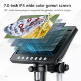 7" IPS Screen Digital Microscope 5MP 1200X Photo & Video Microscope 8 LED Lights