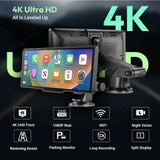 10.26" Touch Screen Car Wireless Apple CarPlay Android Auto Dual Dash 4K Cam DVR
