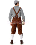 Oktoberfest Bavarian German Mens lederhosen Beer Costume Shirt Shorts Hat Outfit