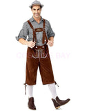 Oktoberfest Bavarian German Mens lederhosen Beer Costume Shirt Shorts Hat Outfit
