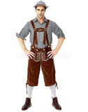 Oktoberfest Bavarian German Mens lederhosen Beer Costume Shirt Shorts Hat Outfit