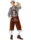 Oktoberfest Bavarian German Mens lederhosen Beer Costume Shirt Shorts Hat Outfit