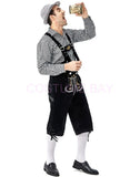 Oktoberfest Bavarian German Mens lederhosen Beer Costume Shirt Shorts Hat Outfit