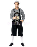 Oktoberfest Bavarian German Mens lederhosen Beer Costume Shirt Shorts Hat Outfit