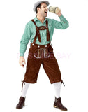 Oktoberfest Bavarian German Mens lederhosen Beer Costume Shirt Shorts Hat Outfit