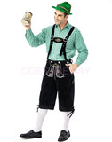 Oktoberfest Bavarian German Mens lederhosen Beer Costume Shirt Shorts Hat Outfit