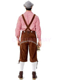Oktoberfest Bavarian German Mens lederhosen Beer Costume Shirt Shorts Hat Outfit