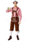 Oktoberfest Bavarian German Mens lederhosen Beer Costume Shirt Shorts Hat Outfit