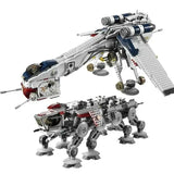 New 10195 Star Wars Republic Dropship + AT-OT | 1758pcs MOC Building Block Set
